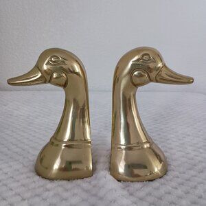Brass Duck Head Bookends